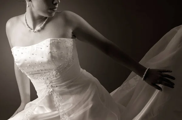 Sposa in abito da sposa — Foto Stock