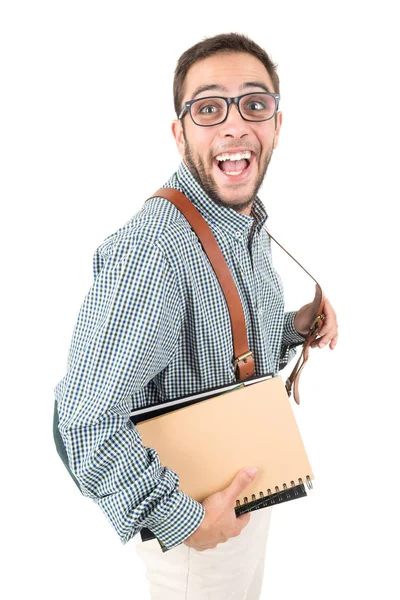 Nerd student geïsoleerd — Stockfoto