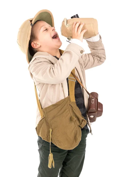 Мальчик в костюме сафари — стоковое фото