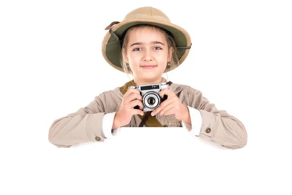 Menina em traje de safári — Fotografia de Stock