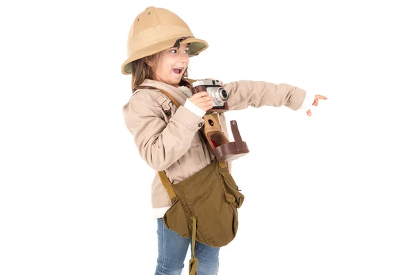 Girl in safari costume — Stock Photo, Image