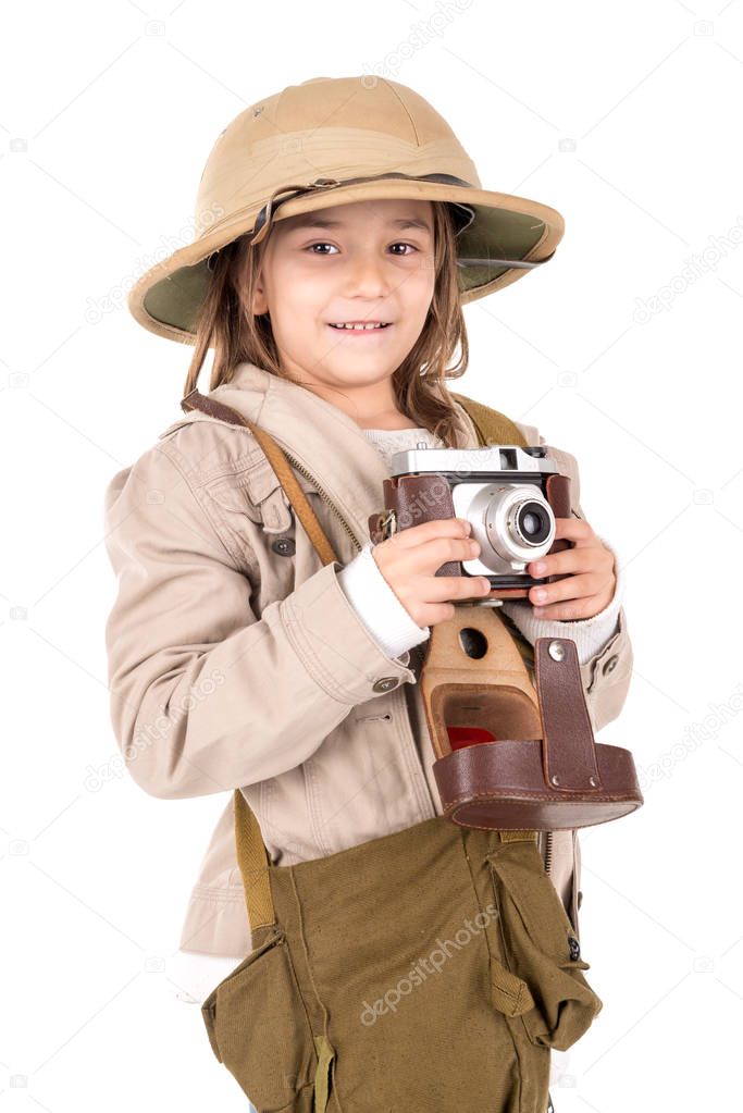 Girl in safari costume