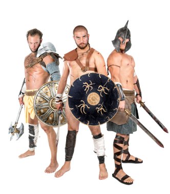Gladyatörler grup beyaz izole