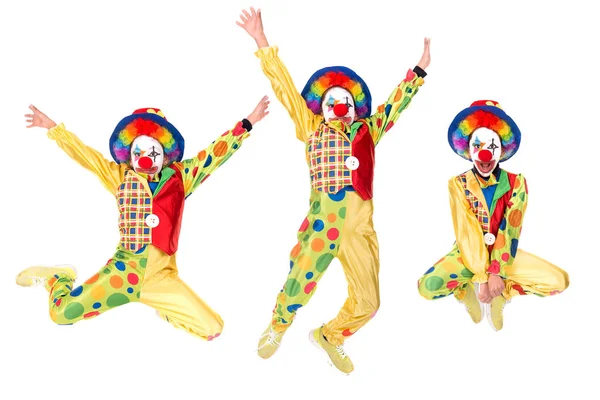 Flicka med clown kostym — Stockfoto