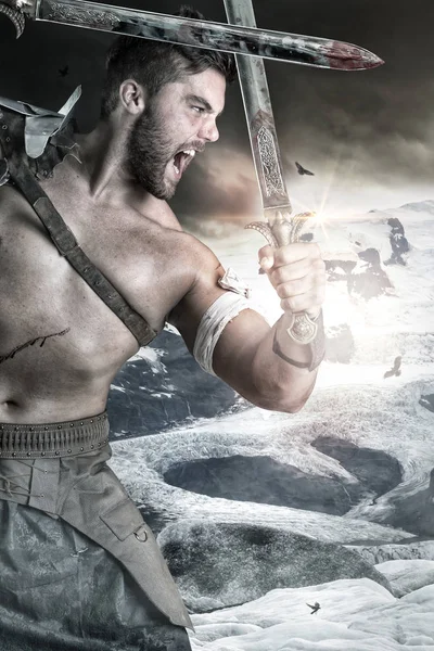 Gladiator/Barbarian warrior — Stockfoto