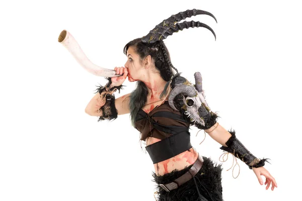 Girl in sorceress costume — Stock Photo, Image