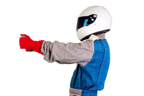 Racing driver with helmet — Stock Photo, Image