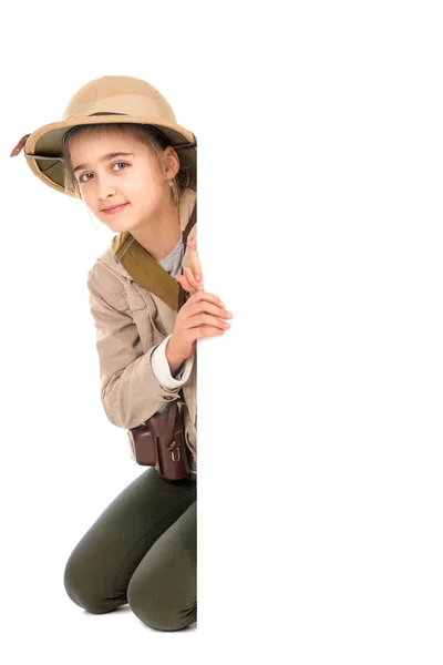 Ragazza in costume safari — Foto Stock