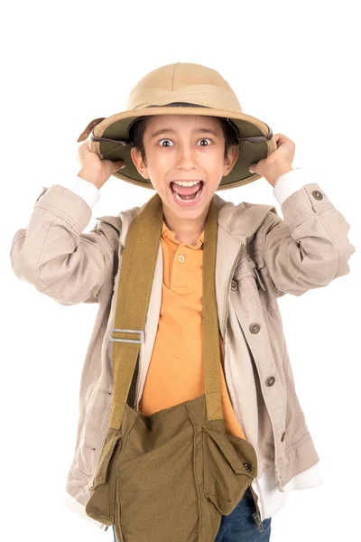 Ragazzo in abiti Safari — Foto Stock