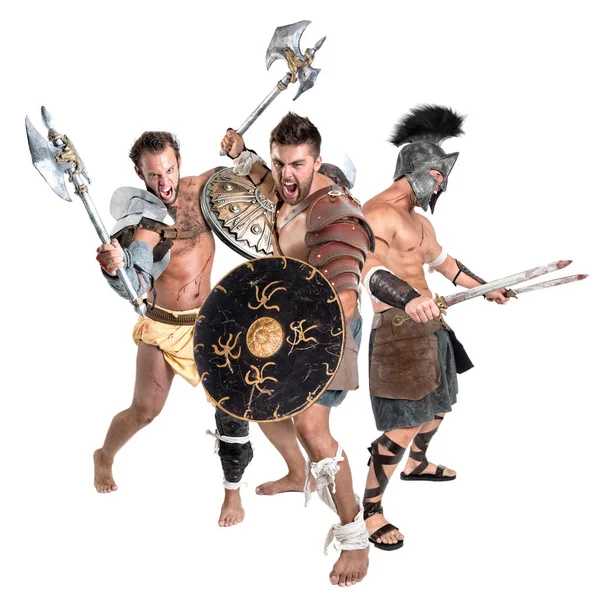 Gladiatoren / barbarische Krieger — Stockfoto