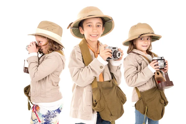 Niños en ropa de safari —  Fotos de Stock