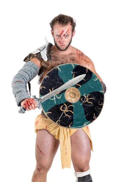 Gladiatore / guerriero barbaro — Foto Stock
