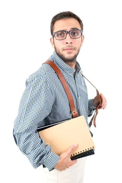 Nerd student geïsoleerd — Stockfoto