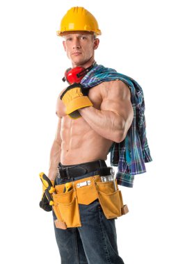 Güçlü inşaat işçisi