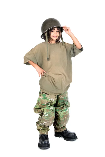 Enfant avec costume militaire — Photo