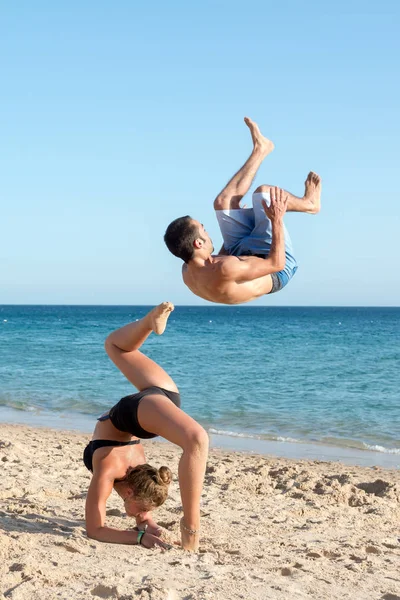 Gymnastik i sommar — Stockfoto