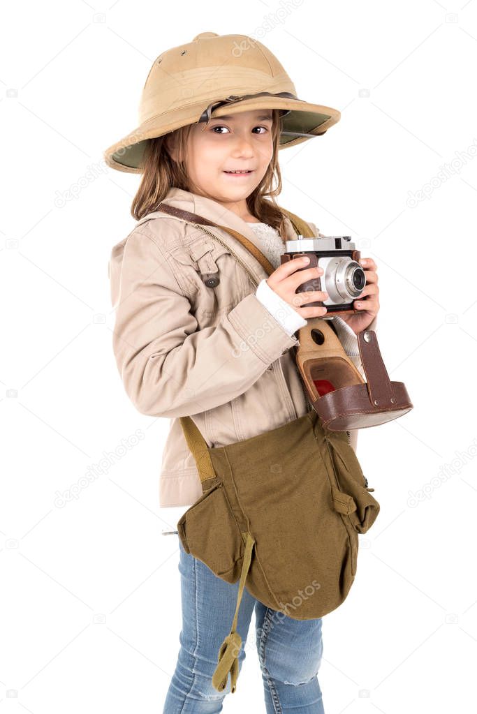 Girl in safari costume