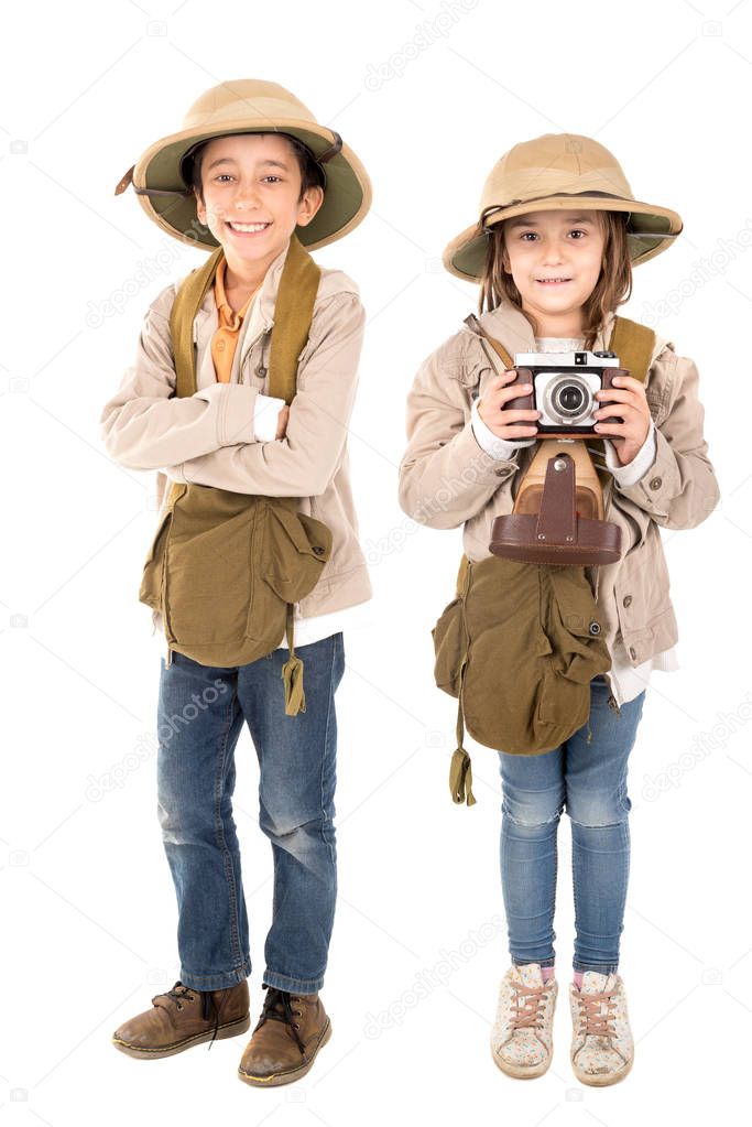 Couple in safari costume