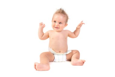 Güzel bebek beyaz izole