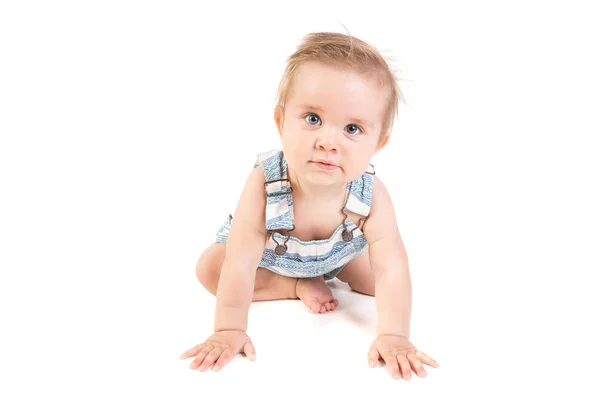 Bebê bonito isolado em branco — Fotografia de Stock