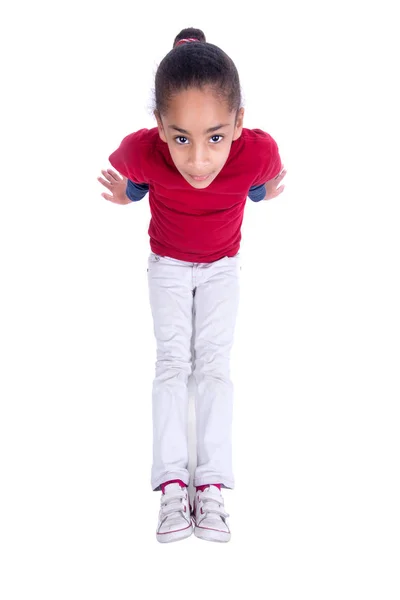 Young girl isolated in white — Stock Photo, Image