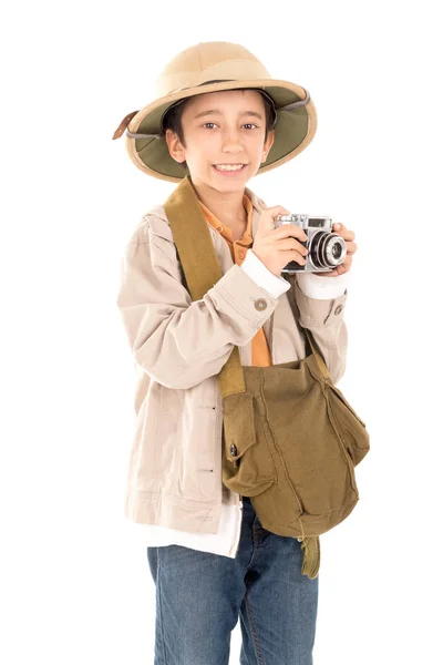 Jongen in Safari kleren — Stockfoto
