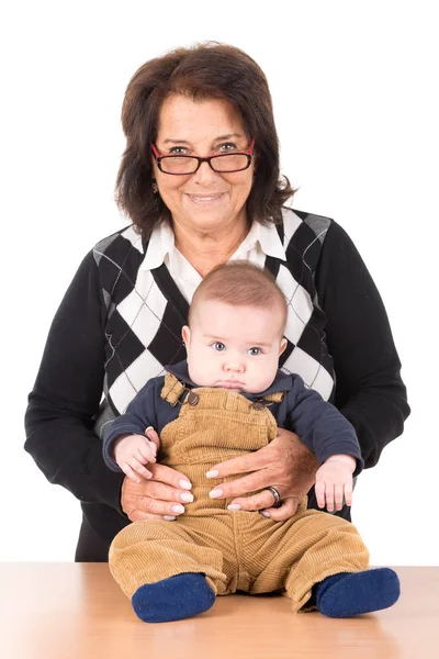 Oma und Baby — Stockfoto