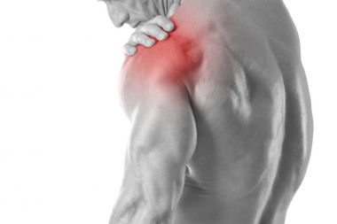 Man with shoulder pain clipart