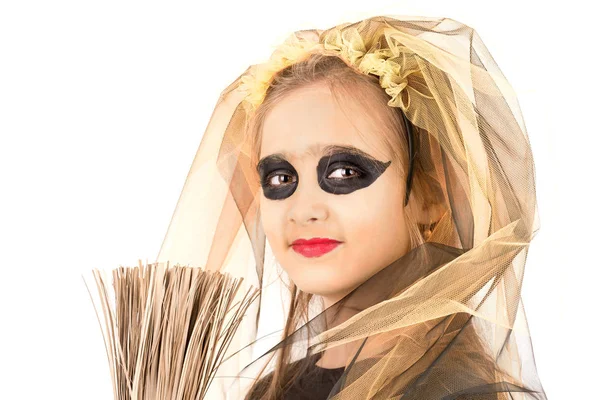 Ragazza strega ad Halloween — Foto Stock