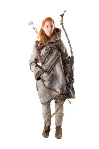 Dívka v kostýmu archer — Stock fotografie