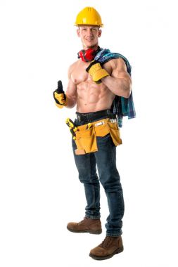Güçlü inşaat işçisi