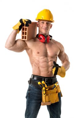 Güçlü inşaat işçisi