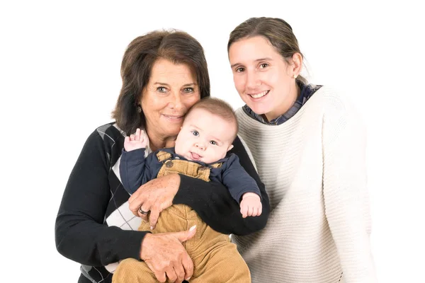 Prachtige familie geïsoleerd — Stockfoto