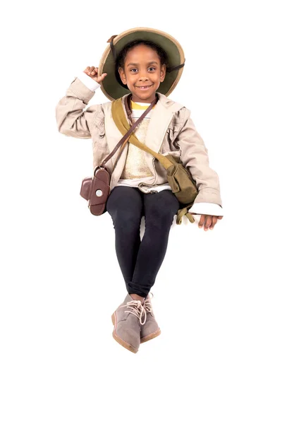 Girl in safari costume — Stock Photo, Image