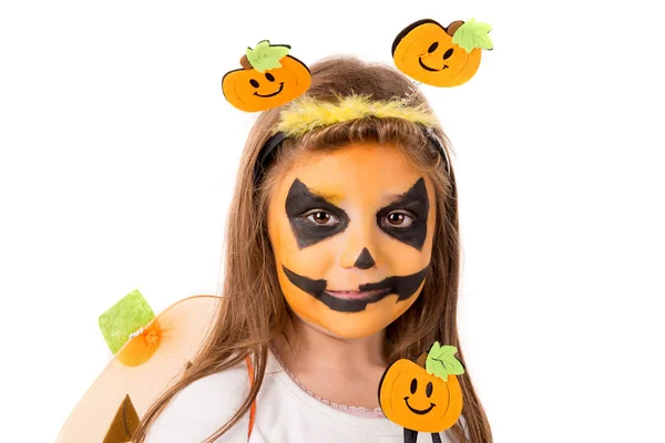 Flicka i halloweendräkt — Stockfoto