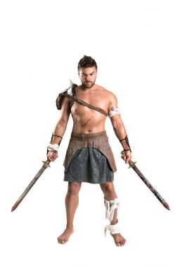 Beyaz izole gladyatör