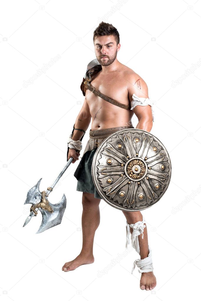 Gladiator isolated in white