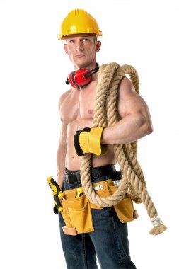 Güçlü inşaat işçisi