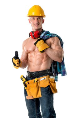 Güçlü inşaat işçisi