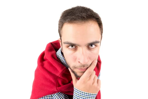 Nerd posing making faces — Stock Photo, Image