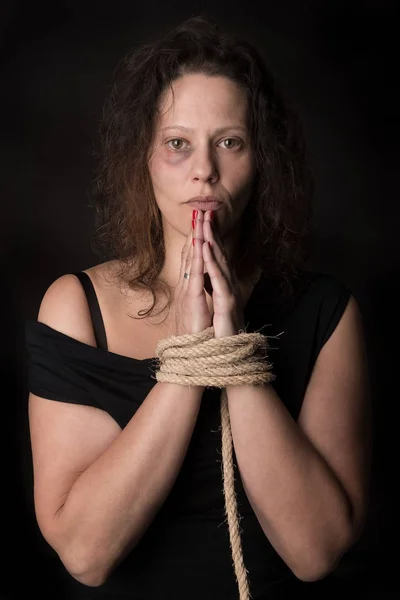 Woman victim of domestic violence — Stock Photo, Image