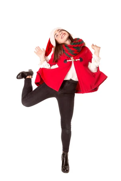 在圣诞节，跳舞的女孩 — 图库照片