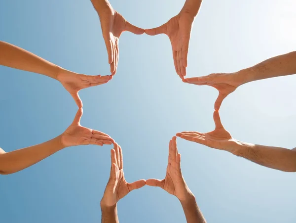 Hands making a Cross — Stock Photo, Image