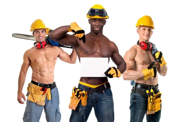 Trabalhadores da construção fortes — Fotografia de Stock