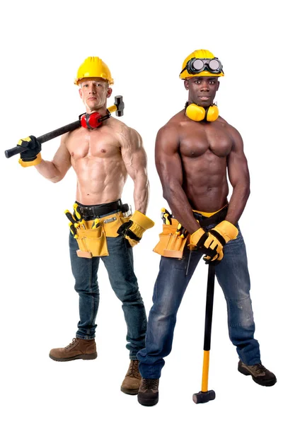 Strong construction workers — Stock Photo, Image