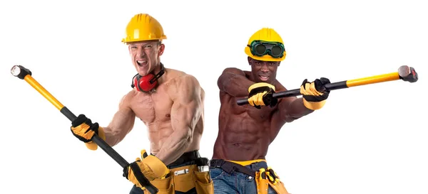 強力な建設労働者 — ストック写真