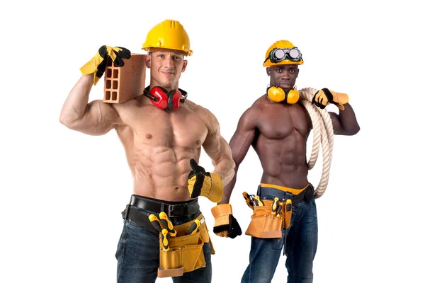 Сильні будівельних робітників — стокове фото