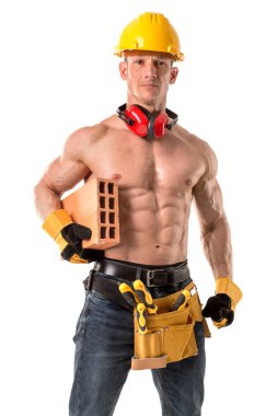 Güçlü inşaat işçisi