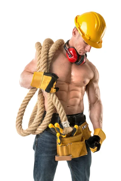 Powerful construction worker — Stock Photo, Image