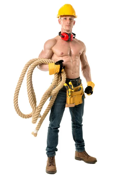 Powerful construction worker — Stock Photo, Image